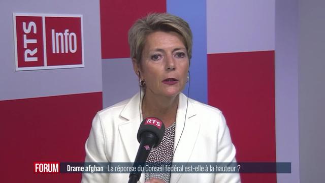 La Suisse ne prévoit pas d'accueil massif de réfugiés afghans: interview de Karin Keller Sutter