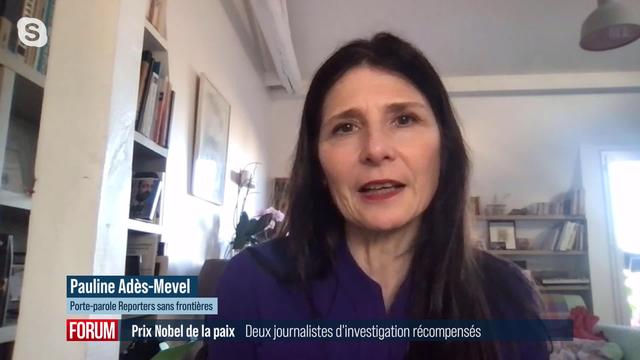 Les journalistes Dmitri Mouratov et Maria Ressa prix Nobel de la paix: interview de Pauline Adès-Mevel (vidéo)