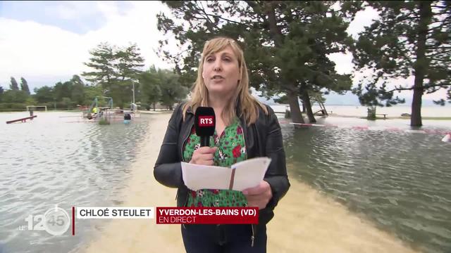 Le lac de Neuchâtel a atteint un niveau record. De nombreuses rives sont inondées. A Yverdon-les-Bains, Chloé Steulet