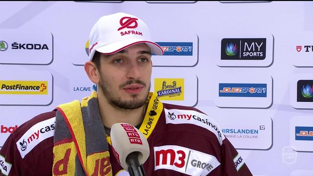 National League, 27e journée: Genève - Lugano 7-3 - Interview Damien Riat