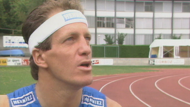 Jean-Marc Berset, athlète handisport, en 1992. [RTS]