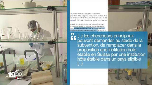 Des chercheurs basés en Suisse ont reçu une lettre de l'UE. Elle invite ceux qui ont demandé une bourse à changer de pays