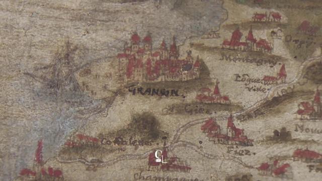 Focus sur une carte topographique datant de 1578 montrant pour la première fois la ville de Fribourg dans sa taille actuelle.