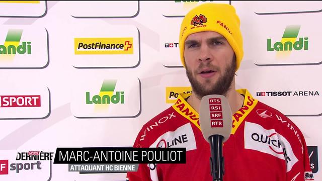 National League,: Bienne- Davos (2-3ap) Interview Marc-ANtoine Pouliot