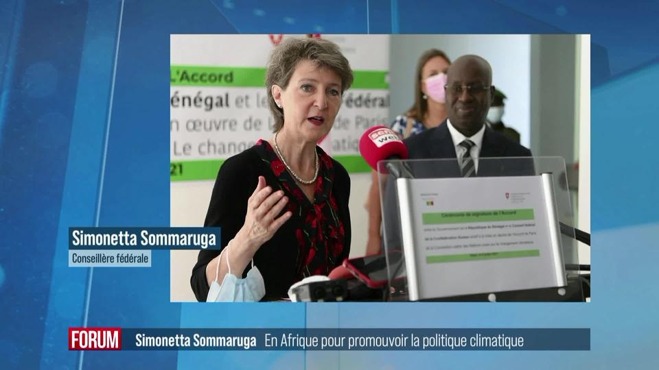 La Suisse et le Sénégal signent un accord de coopération climatique: interview de Simonetta Sommaruga