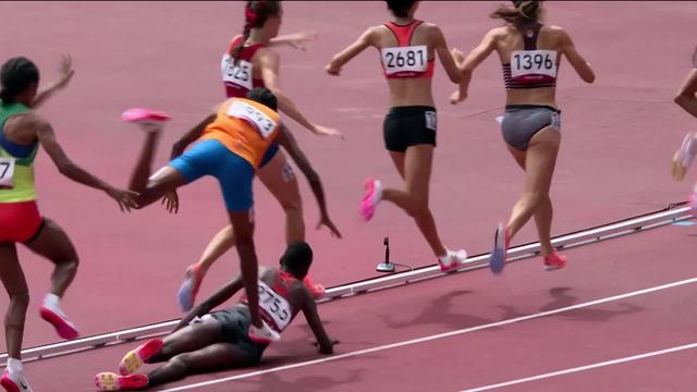 Athlétisme, 1500m dames: Sifan Hassan (NED) chute et remporte sa série