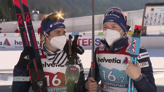 Ski nordique, Mondiaux d'Oberstdorf (GER), sprint dames: les Suissesses Nadine Fähndrich et Laurien van der Graaff décrochent la médaille d'argent!