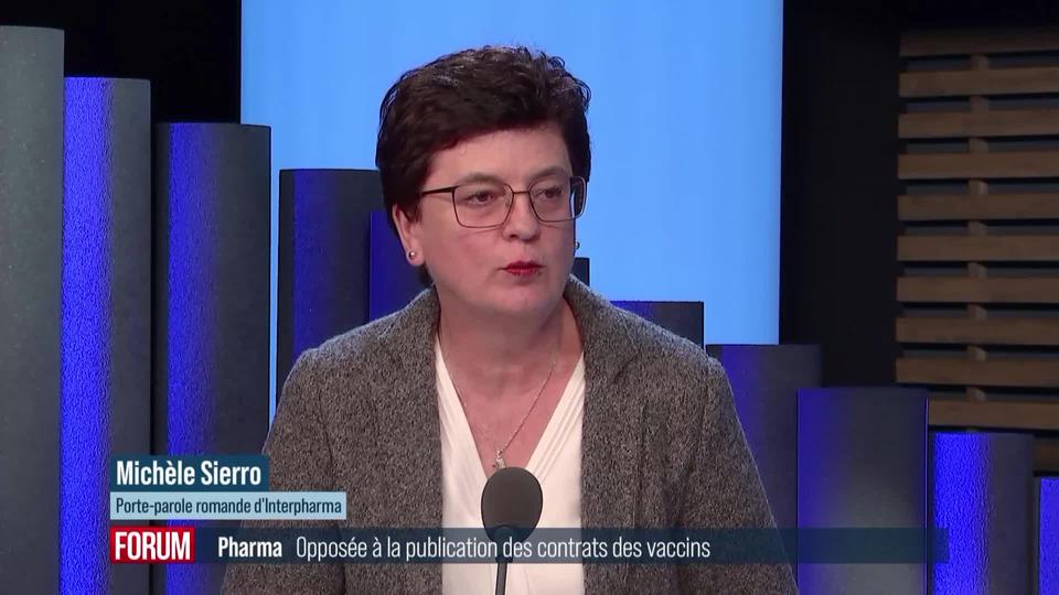 Interpharma s'oppose à la transparence concernant les contrats pour les vaccins: interview de Michèle Sierro