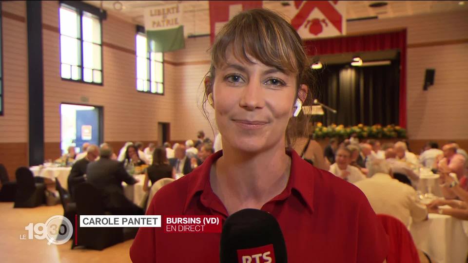 Carole Pantet évoque la fierté des habitants de Bursins de recevoir le président de la Confédération Guy Parmelin.