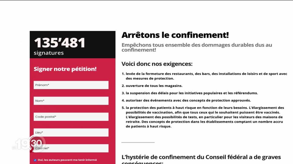 Une pétition en ligne appuyée par l'UDC, réclame la fin du semi-confinement.