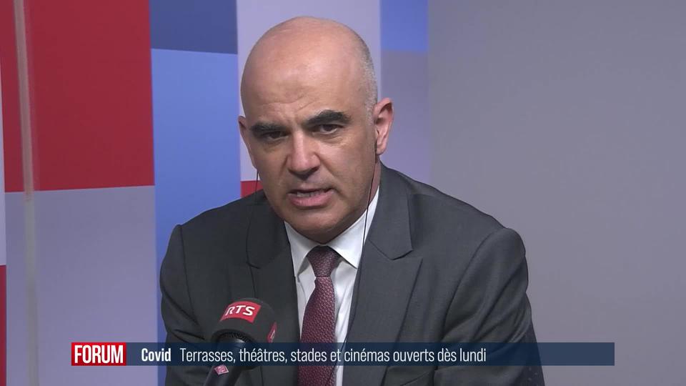 Terrasses, théâtres, stades et cinémas ouverts dès lundi : interview d’Alain Berset