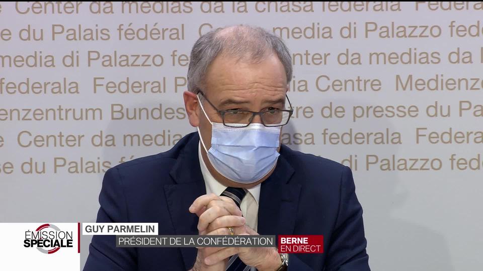 Guy Parmelin ouvre la conférence de presse avec les principales annonces [RTS]