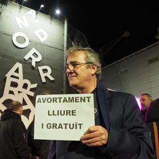 Un manifestant pro-avortement, Andorre-la-vieille [AFP]