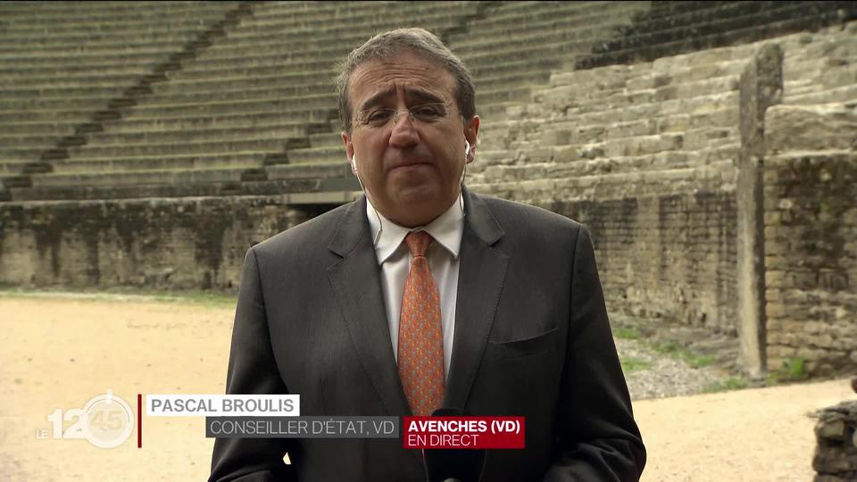 Présentation des travaux de conservation et de restauration des Arènes et du Musée d'Avenches. Précisions avec Pascal Broulis.