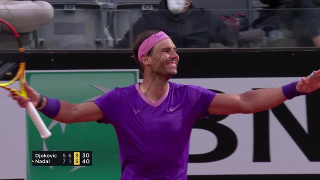 Finale, N. Djokovic (SRB) - R. Nadal (ESP) (5-7, 6-1, 3-6): l'Espagnol s'impose une nouvelle fois à Rome