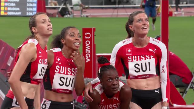 Athlétisme, 4x400m dames: 6e de sa série, le relais suisse bat le record national (3:25.90)!