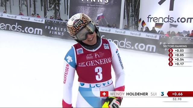 Levi (FIN), slalom dames, 1re manche: Wendy Holdener (SUI)