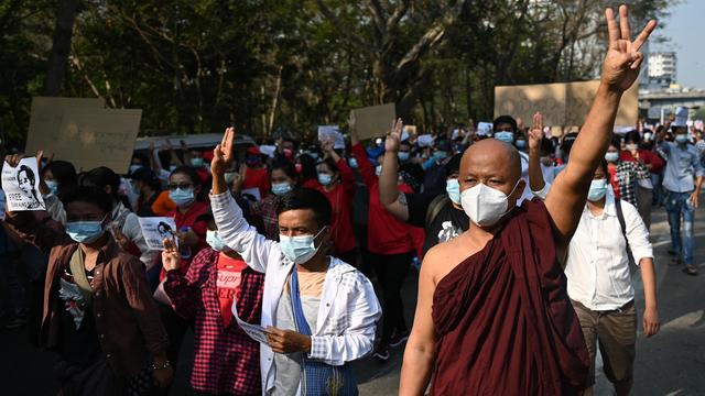 Un moine 07.07.2021 Yangon, Myanmar. [AFP - Ye Aung THU]