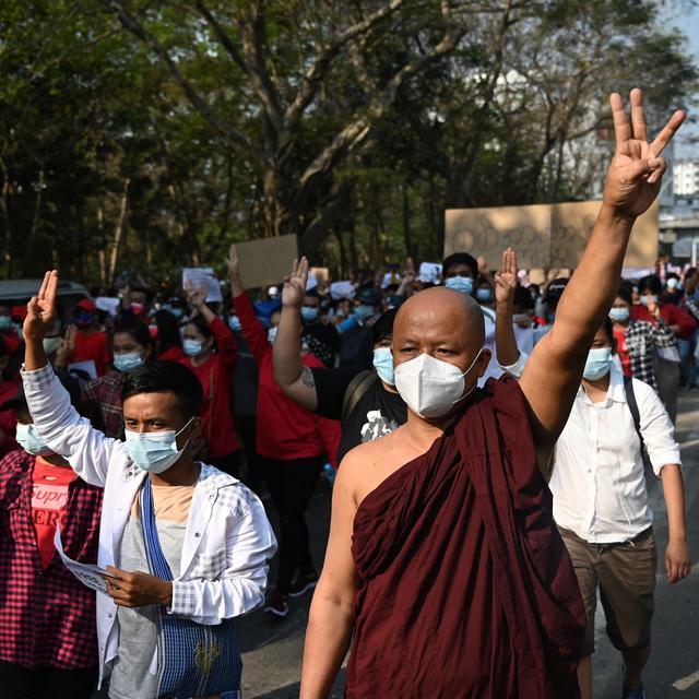 Un moine 07.07.2021 Yangon, Myanmar. [AFP - Ye Aung THU]