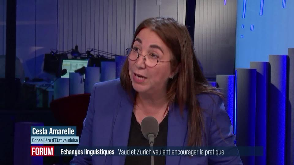 Promouvoir les échanges linguistique dans les cantons de Vaud et Zurich: interview de Cesla Amarelle (vidéo)