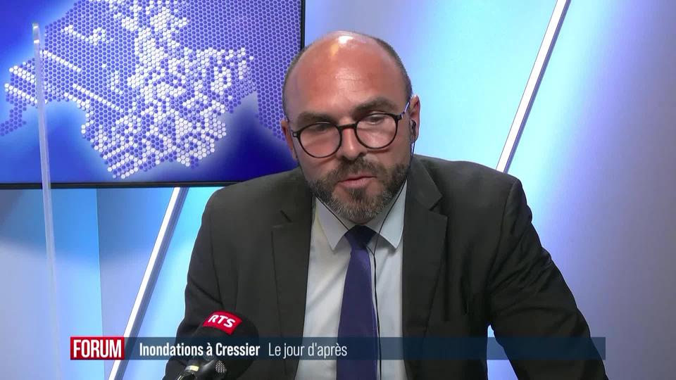 Inondations à Cressier (NE): interview de Laurent Favre