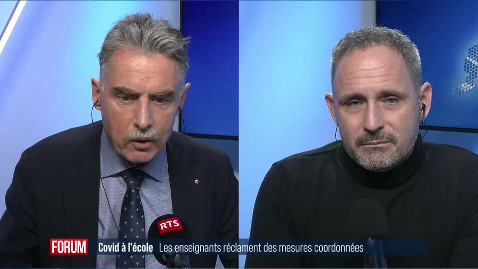 Les enseignants demandent des mesures sanitaires coordonnées à l’école: débat entre Jean-Claude Marguet et Samuel Rohrbach (vidéo)