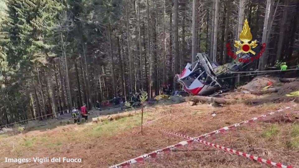 Les images de l'accident de téléphérique en Italie