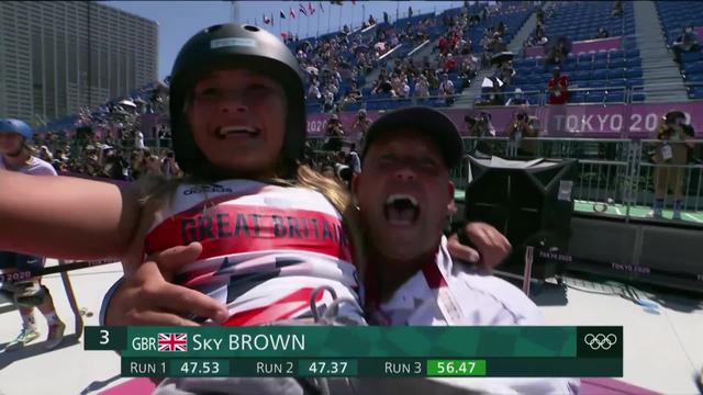 Skateboard, finale dames: Sky Brown (GBR) remporte le bronze sur son dernier run