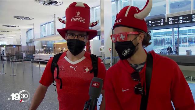 Suisse-Espagne : De nombreux supporters suisses ont fait le voyage vers Saint-Pétersbourg.