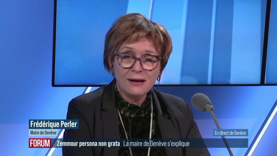 Eric Zemmour n'est pas le bienvenu en Ville de Genève: interview de Frédérique Perler