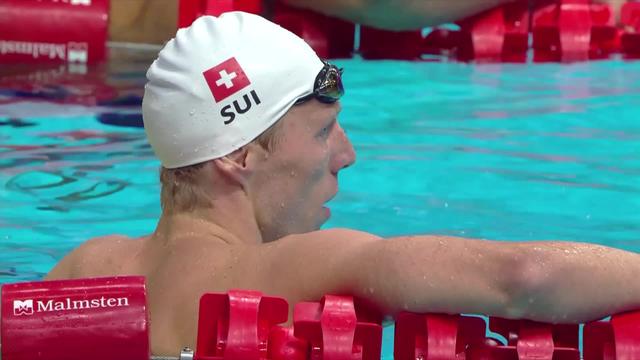 200m 4 nages messieurs, finale: médaille d'argent pour Desplanches (SUI), battu par Gonzàlez (ESP)