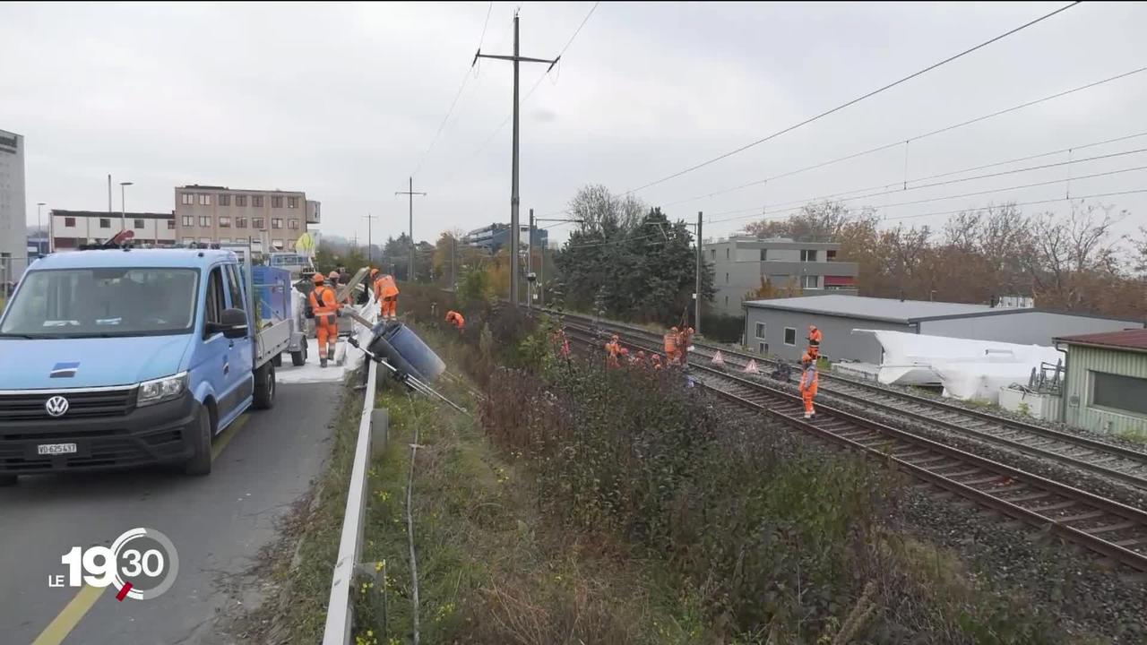 Le trafic ferroviaire reste interrompu entre Genève et Lausanne jusqu'à vendredi, suite à un affaissement sous les voies