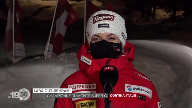 La réaction de Lara Gut après sa médaille d'or en Super-G aux Mondiaux de Cortina