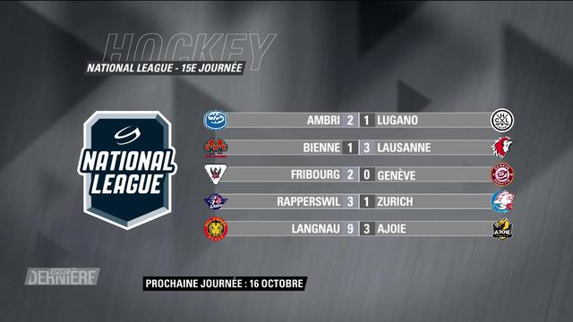 Hockey, National League, 15e journée: Résultats et classement