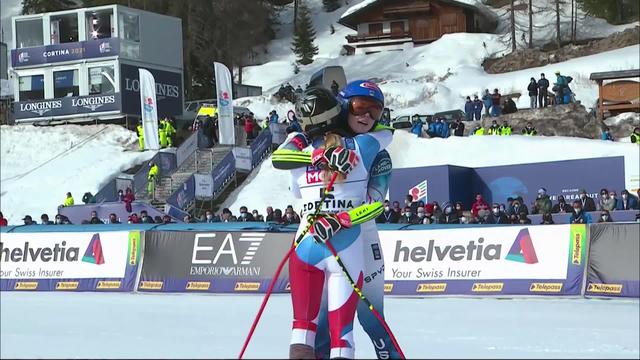 Cortina (ITA), Géant dames, 2e manche: Mikaela Shiffrin (USA) termine 2e pour seulement 2 centièmes