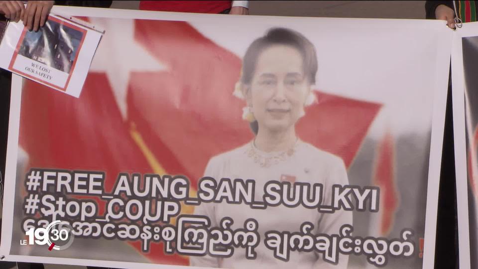 La diaspora birmane en Suisse a manifesté ce samedi à Genève pour exiger la libération immédiate d'Aung San Suu Kyi.