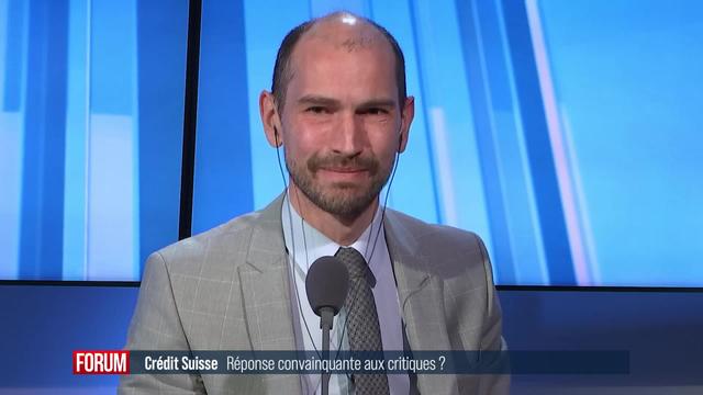 Credit Suisse répond aux critiques: interview de Vincent Kaufmann