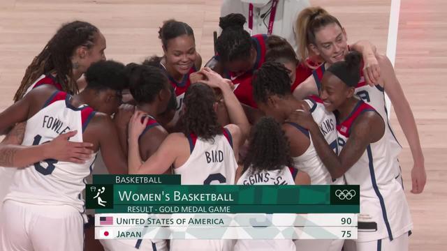 Basketball, finale dames, USA - Japon (90-75): les USA remportent l'or pour la 7e fois consécutive !
