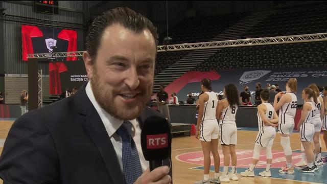 Finale dames, Genève Elite – Elfic Fribourg (54-91) : interview de Romain Gaspoz après la victoire