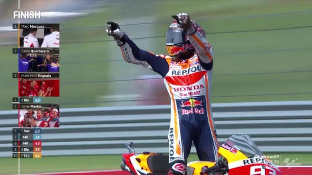 GP des Amériques, MotoGP: Marc Marquez (ESP) gagne devant Quartararo (FRA) 2e et Bagnaia (ITA) 3e