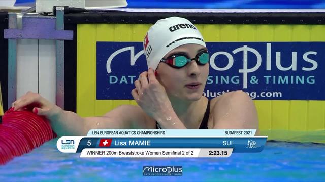 200m brasse dames, 1-2 finale: Lisa Mamié (SUI) remporte sa demie !