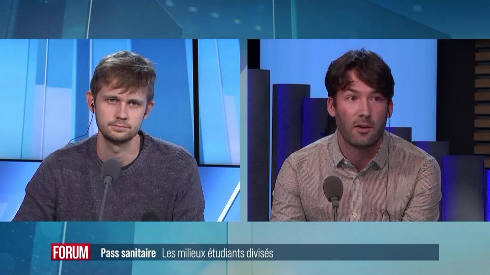 Les milieux étudiants divisés à propos du certificat Covid obligatoire: débat entre Thierry Schiffmann et Hugo Molineaux