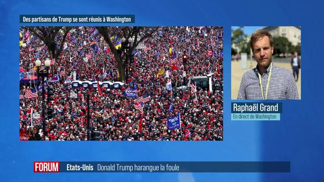 Donald Trump harangue la foule devant la Maison Blanche