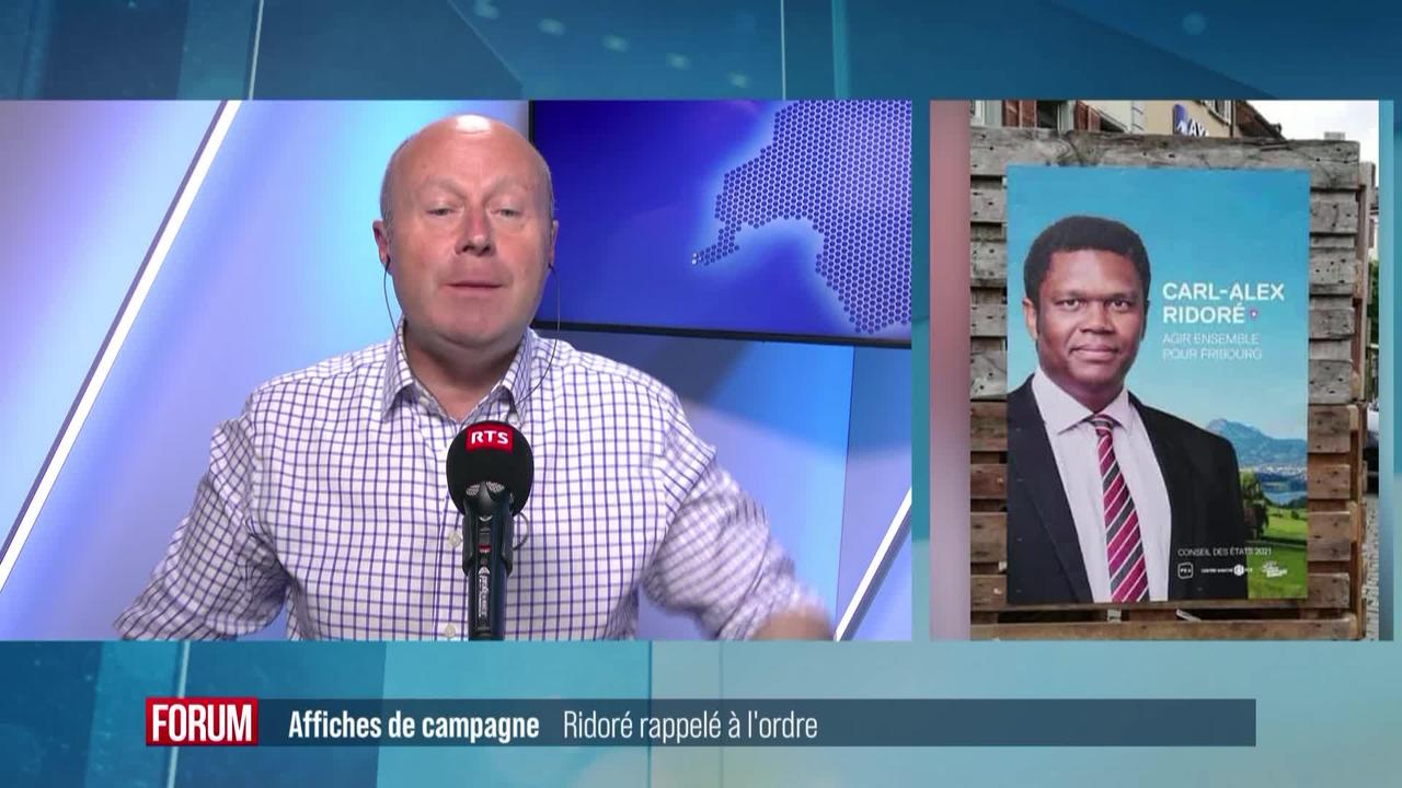 Affiches de campagne à Fribourg: le candidat socialiste Carl-Alex Ridoré rappelé à l'ordre (vidéo)