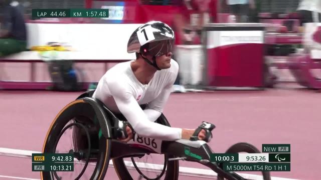 Paralympiques, athlétisme, 5000m T54: record paralympique pour Marcel Hug (SUI) qui se qualifie pour la finale en première place!