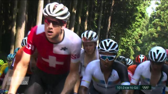 Cyclisme: journée compliquée pour l'équipe suisse, Carapaz vainqueur