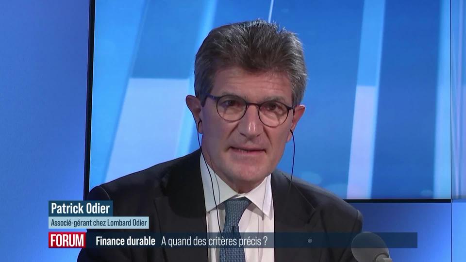 Une conférence imagine les critères d'une finance durable: interview de Patrick Odier