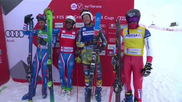 Val Thorens (FRA), finale skicross messieurs: victoire de Terence Tchiknavorian (FRA), Joos Berry (SUI) au pied du podium