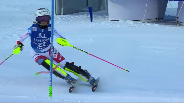 Lienz (AUT), slalom dames, 1re manche: le retour à la compétition de A. Danioth (SUI)