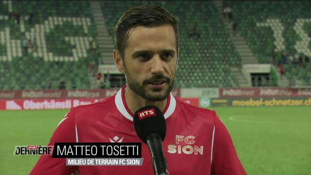 4e journée, Saint-Gall – Sion (1-0): interview de Matteo Tosetti après la rencontre